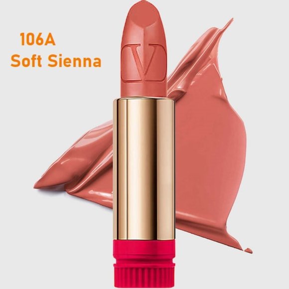 SALE!❤️VALENTINO  #106A SOFT SIENNA Rosso Refillable Lipstick ✨ NIB - Picture 5 of 9